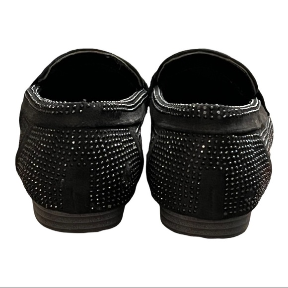 Report Allover Studded Almond Toe Loafers 7.5 Black Casual Edgy Chic SlipOn Flat - Picture 5 of 7